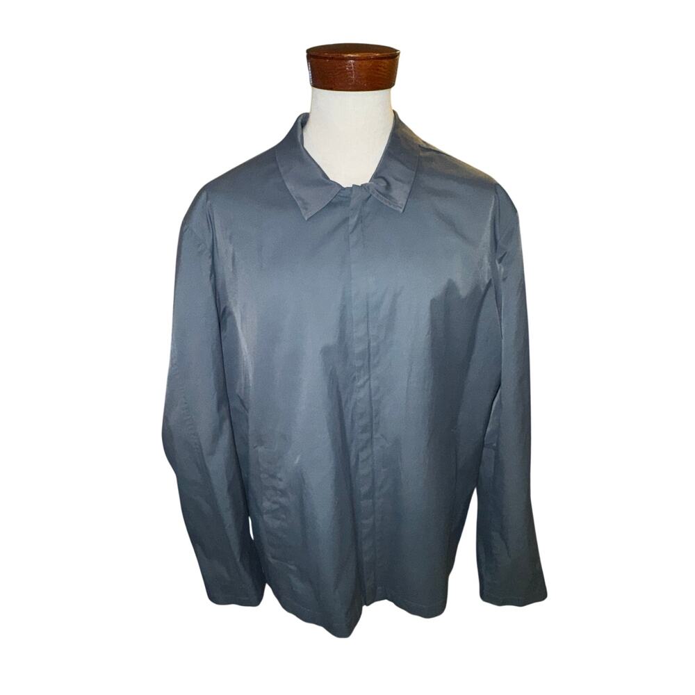 Vintage Banana Republic Slate Gray Zip Coat XL Early 2000s Minimalist Outerwear